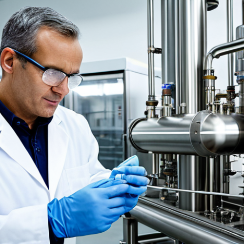Home 25 A professional food scientist, fully clothed in a modest lab coat and safety glasses, stands in a brightly lit, modern food processing facility. The scientist is meticulously examining advanced stainless steel supercritical fluid extraction equipment, with steam subtly rising from some pipes. The focus is on the precision and cleanliness of the operation, reflecting scientific innovation and high-tech processes.
* **Quality Modifiers:** Perfect anatomy, correct proportions, natural pose, well-formed hands, proper finger count, high-resolution, professional photography, clean aesthetic, scientific innovation, safe for work, appropriate content, fully clothed, professional.