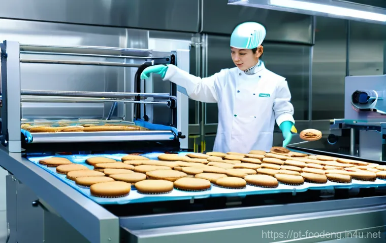 식품 가공 공정에서의 효율성 개선 - **Prompt 1: Collaborative Robotics in a Modern Bakery**
    "A bright, clean, and highly automated m...
