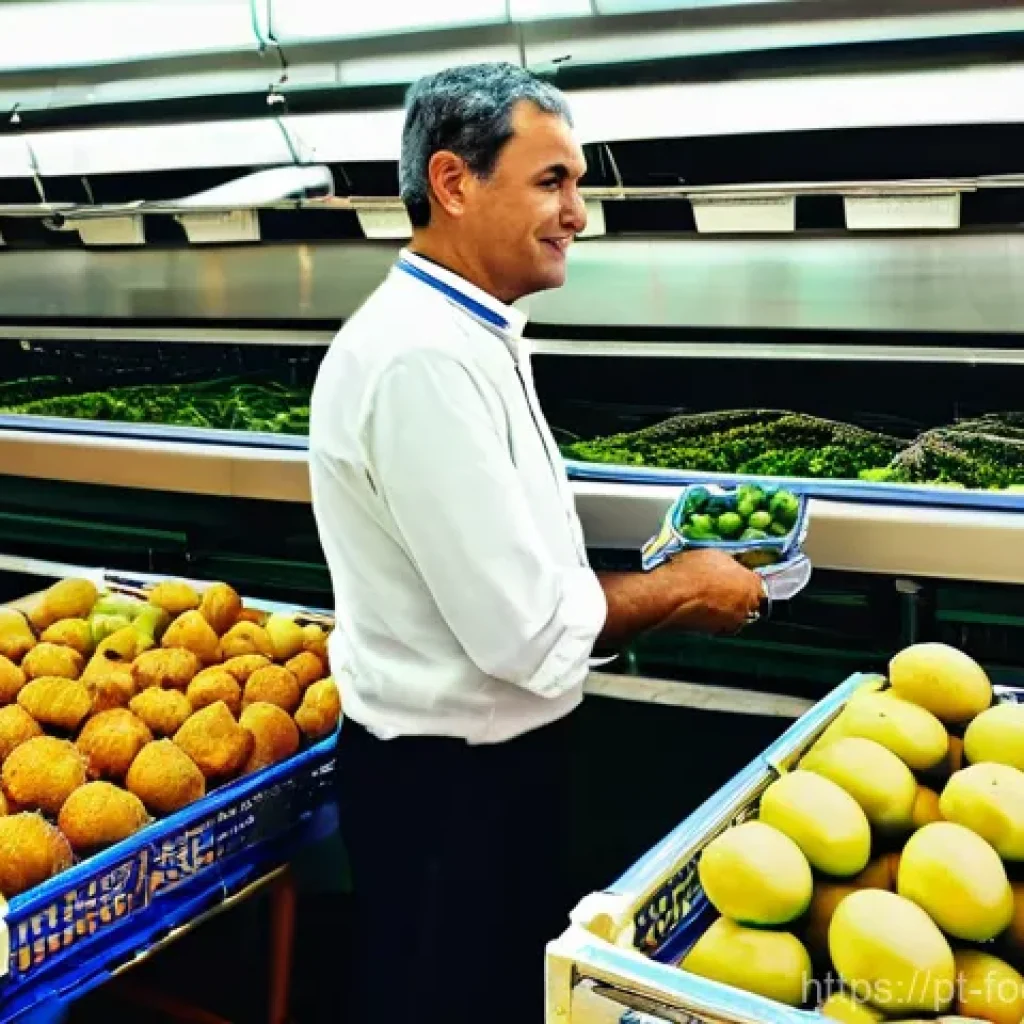 식품 내 중금속 검출 기술 - **Title:** The Guardian of the Harvest: Traditional Meets High-Tech
    **Prompt:** A vivid, bustlin...