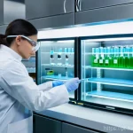 식품 분석 기법 - **Prompt:** "A highly detailed, realistic image of a modern, state-of-the-art food science laborator...