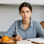 식품 알레르기 유발물질 분석 - **Prompt 1: "The Food Diary Detective"**
    A thoughtful young adult, in their late 20s, sits at a ...