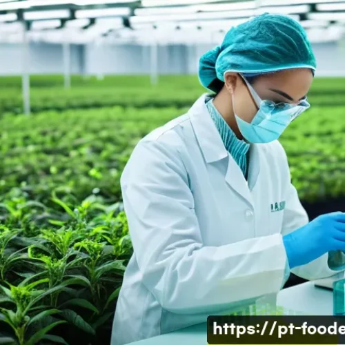 건강기능식품 개발 - **Sustainable Sourcing & Lab Purity:** A wide shot featuring a vibrant, sun-drenched field in a pris...