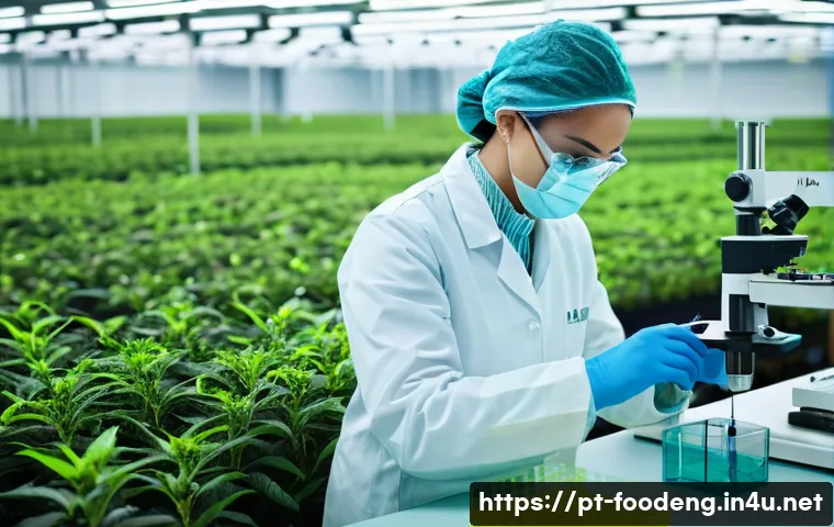 건강기능식품 개발 - **Sustainable Sourcing & Lab Purity:** A wide shot featuring a vibrant, sun-drenched field in a pris...