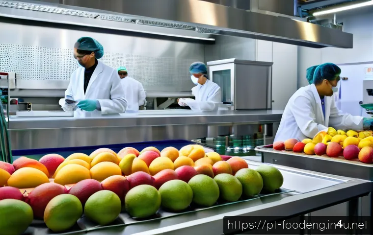 초음파를 이용한 식품 가공 - A modern food processing laboratory showcasing advanced ultrasonic extraction technology in action: ...