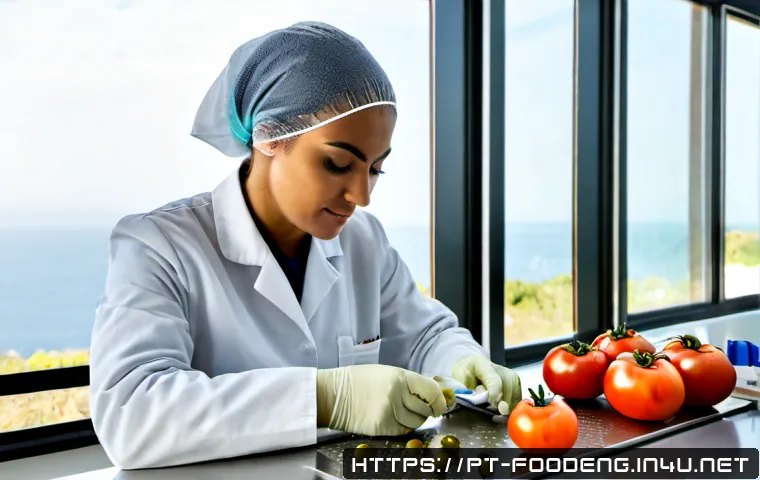 Home 17 식품과 나노기술 - Photorealistic modern food science laboratory in Portugal, a Portuguese food technologist in clean w...
